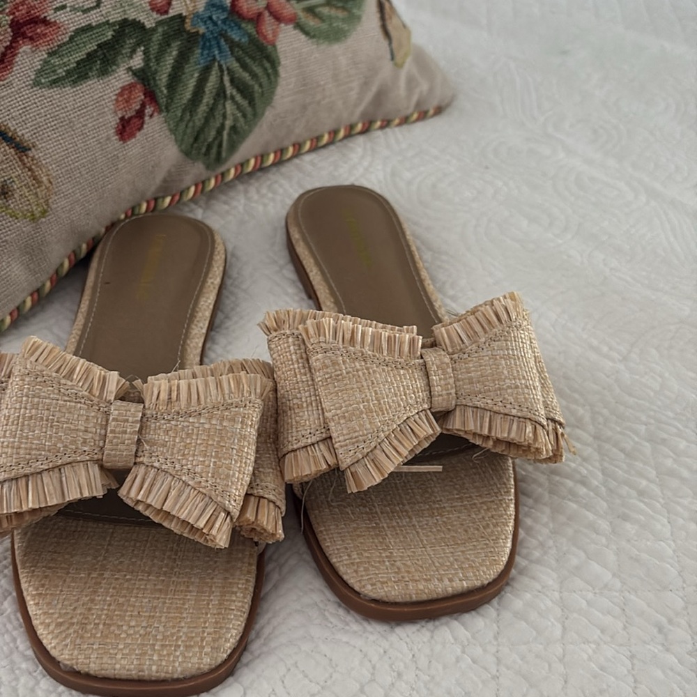 Lemonade Bow Rafia Sandals SS 9 - Picture 5 of 16